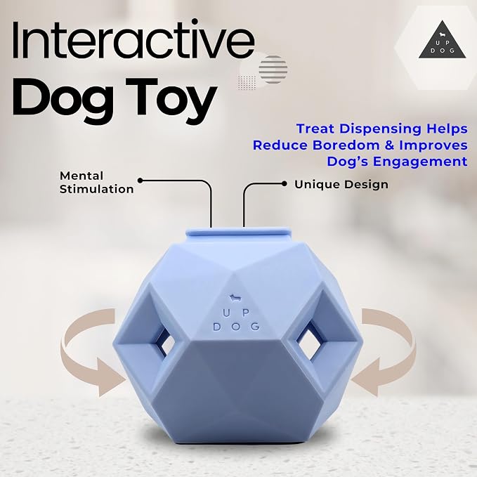 Treat Dispensing Balls for Medium Dogs and Cat Treat Dispenser Toy Interactive for Self-Play Improves Oral Hygiene, Mental Simulation, and Bordem Buster, Simple and Effective Food Toy (3.6 x 3.6 in)
