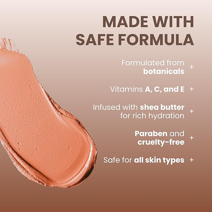 POISE Makeup HD Crème Lip and Cheek Compact | Long Lasting Cheek Blusher and Lip Stain Lipstick in One Hydrating for Skin Infused w/Shea Butter, FLING