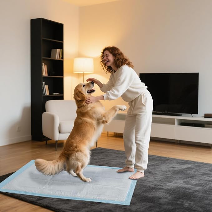 Clean Spaces X-Large Puppy Disposable Pads 28"x34", 100 Count, Leak-Proof | Super Absorbent Pee Pads for Dogs / Wee Wee Pads / Potty Training Pads, Incontinence Bed Underpads for Adults