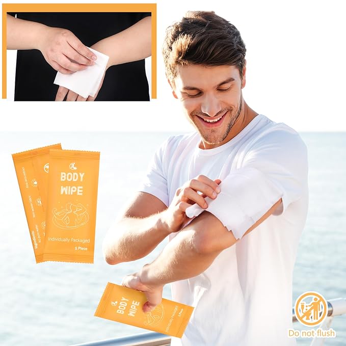 Timgle 200 Pcs Acidified Travel Deodorant Wipes for Women & Men Variety Pack Mini Hypoallergenic Face and Body Wipes Disposable Individually Wrapped Cleansing for Travel Gym