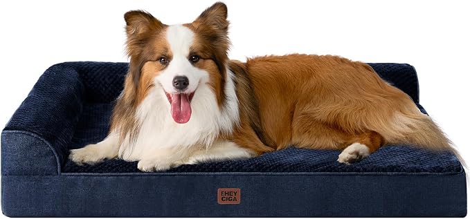 EHEYCIGA XL Dog Bed Memory Foam for Crate, Extra Large Dog Bed Orthopedic with Washable Removable Cover, Waterproof Pet Sofa Couch XLarge Size Dogs, 41x27x6.5, Navy Blue | Washable Removable Cover, Waterproof Flat Pet Sofa Couch with Nonskid Bottom, 41...