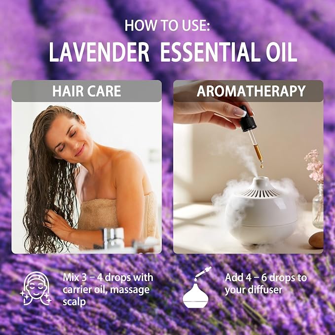 Lavender Essential Oil - Lavender Oil for Diffuser, 16 Fl Oz(480ml) | Candle Making, Soap Making, aroma, Strong Scent, Pure, Natural, Home Fragrance, Massage, Large Bottle