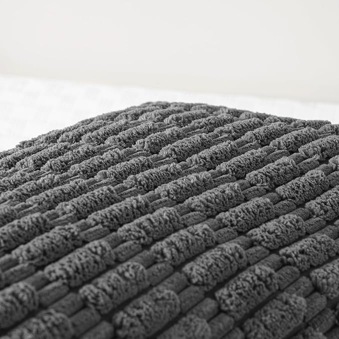 Fancy Homi Decorative Throw Pillow Covers for Bed Couch Bedroom Bench, Soft Corduroy Solid Pillow Case, Rustic Farmhouse Boho Room Decor,54" x 20" (Pack of 1),Dark Gray
