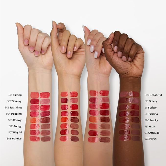 Laka Popping Balloon Lip Stain, 4.5g/0.15oz, Glossy Plumping Lip Tint, Moisturizing, Non-Sticky Texture for All-Day Hydration, Vegan, K-Beauty (#990 Smoky)