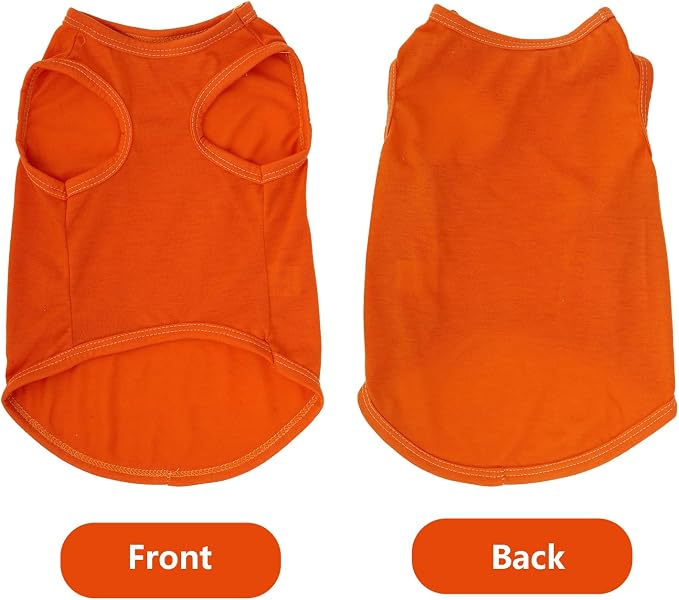 4 Pcs Cat Shirts Solid Color Dog Clothes Summer Sleeveless Pet T Shirts for Small Pet Dogs Cat (Black,Grey,Red,Orange, X-Large)