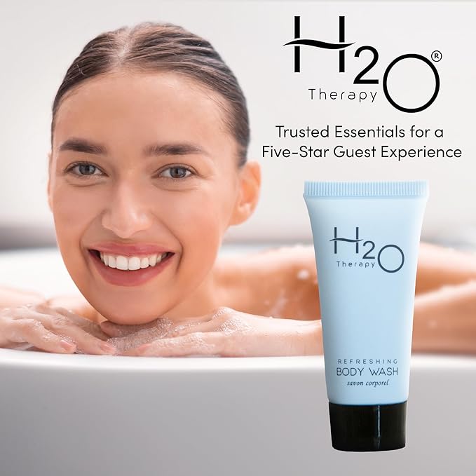 H2O Therapy Body Wash Soap, Travel Size Hotel Hospitality, 0.85 oz (Case of 300)