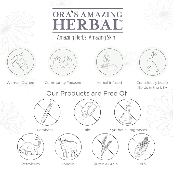 Ora's Amazing Herbal Unscented Moisturizer Travel Set, Touchy Skin Salve, Unscented Body Butter & Body Oil Set, Travel Size, Eczema and Senstivie Skin