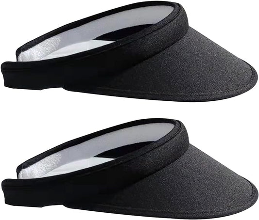 2 Pack Sun Visor Hats Women Men Clip On Wide Brim Visors Hat Outdoor Sports Golf Beach Travel Tennis Caps