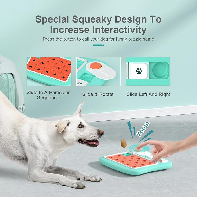 FOXMM Dog Puzzle Toys,Interactive Treat Puzzle Dog Toy for IQ Training | Mental Stimulating,Treat Puzzle Dispensing with Squeaky Design for Large Medium Small Smart Dogs