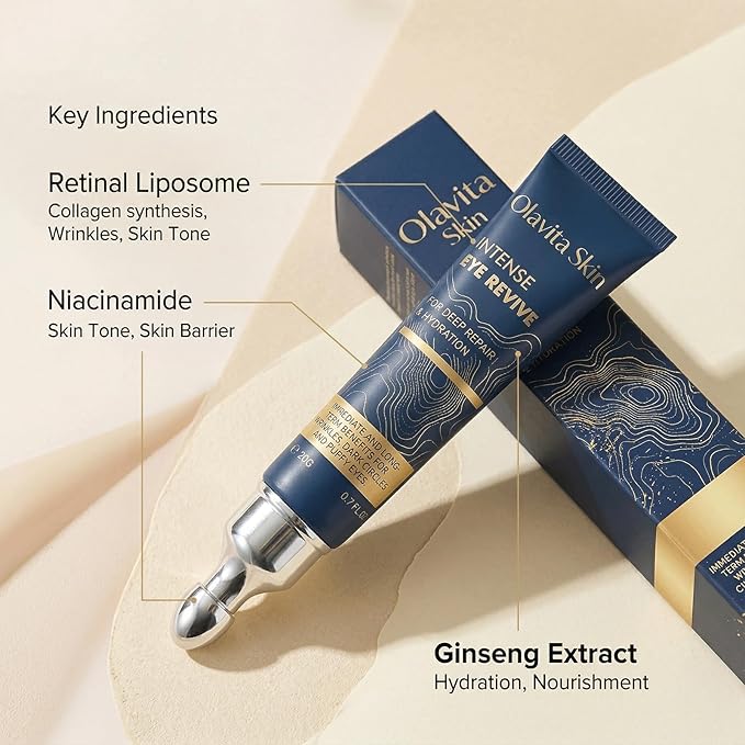 Olavita intense eye revive cream，Eye Repair Cream for Dark Circles & Puffiness，for Women and Men