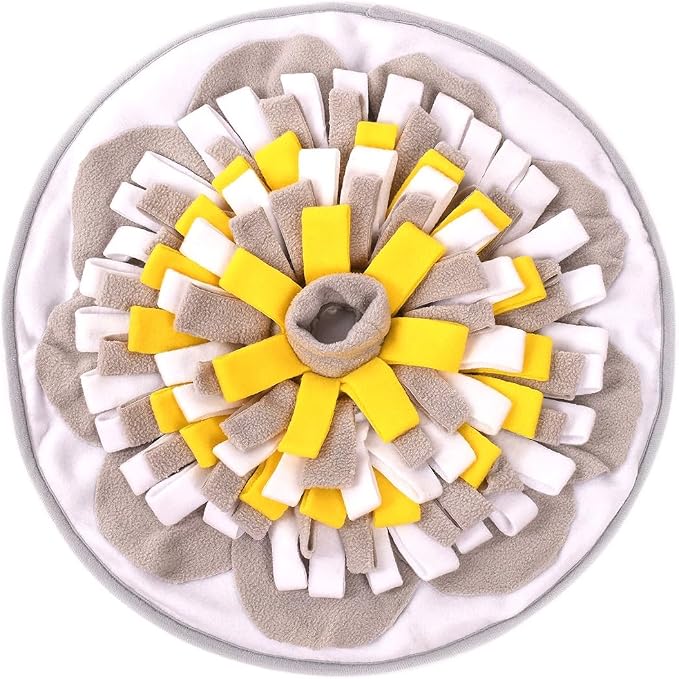 Vedem Small Animal Snuffle Mat Fleece Foraging Mats Interactive Feeding Toy Rabbit Guinea Pig Rat Hamster Anti Slip Treat Dispenser (Grey)