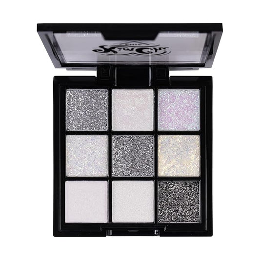 Kimchi Chic Jewel Collection Eyeshadow Palette - Pigmented Blendable Matte & Glitter Shades, Long Lasting, Cruelty Free, Includes Jewel Stickers, Diamond