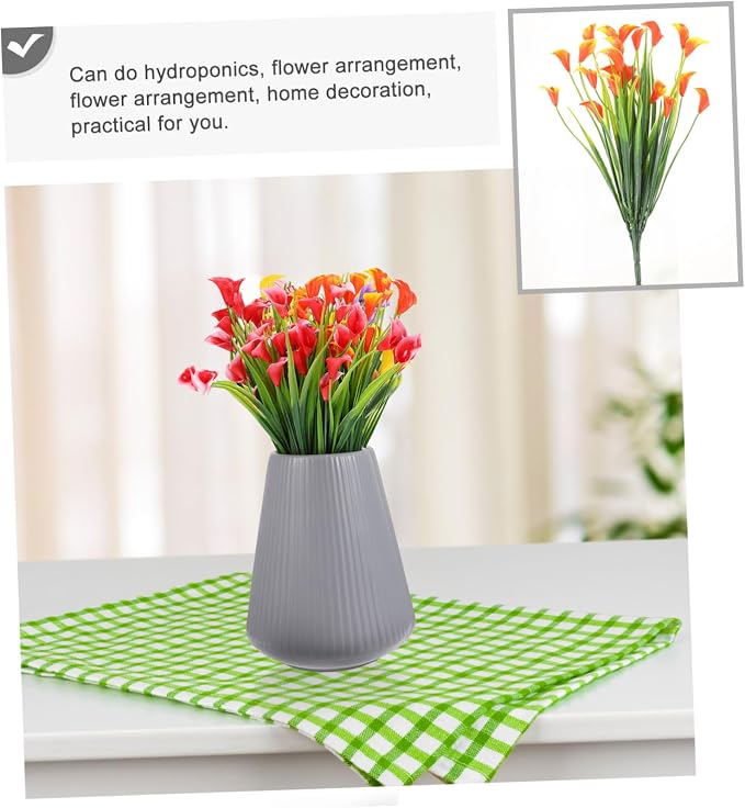 ABOOFAN 2PCS Mediterranean Ceramic Flower Vase Stylish Desktop Planter for Indoor Outdoor Decoration Matte Finish Vases for Wedding and Home Decor