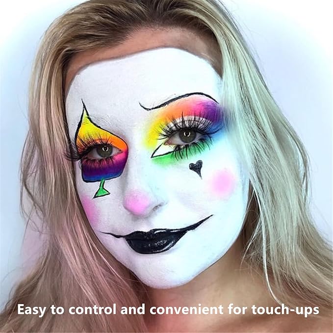 Go Ho 6 Colors Washable Formula Face Body Paint,Face Paint FX Makeup Palette,Professional Red Blue White Black Green Yellow Face Paint Halloween Cosplay SFX Makeup