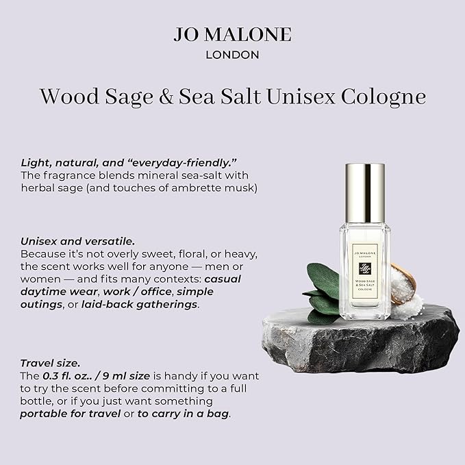 Jo Malone Wood Sage & Sea Salt Cologne Deluxe Sample, 0.3 fl.oz./ 9 ml