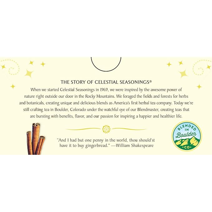 Celestial Seasonings Herbal Tea, Gingerbread Spice, 18 tea bags (Pack of 6)