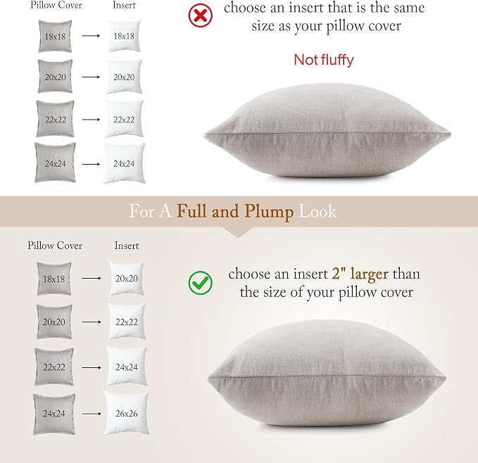 puredown® 24x24 Feather Down Pillow Inserts, Set of 4 Throw Pillow Inserts for Decorative Throw Pillow, Bed, Couch and Home Decor