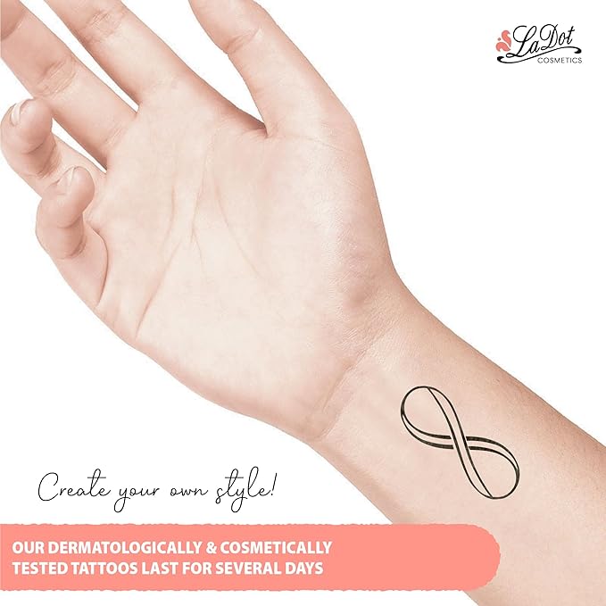 LaDot Temporary Tattoo Stamp– Easy-to-Use Reusable Ceramic Skin Stamp for Creating Custom Temporary Tattoos – Fun Body Art Tool for Parties, Events, and Festivals (Infinity, Medium)