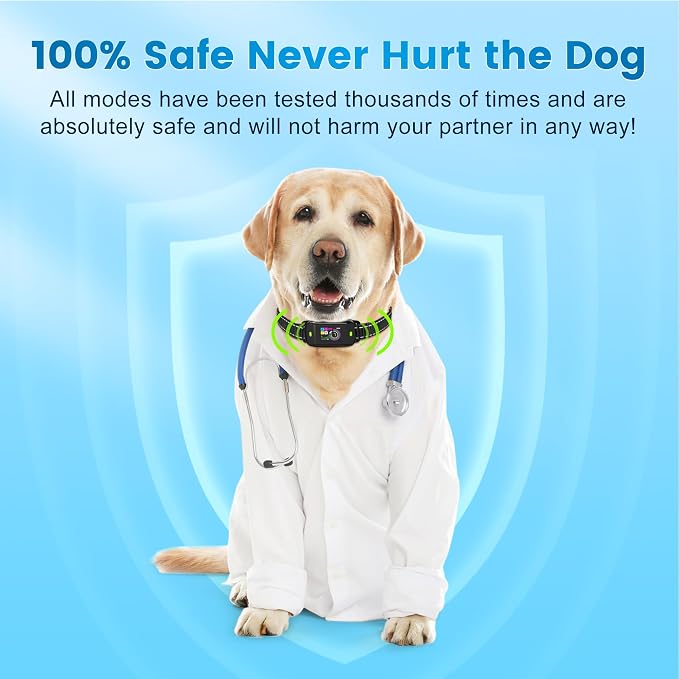 Bark Collar for Large Medium Small Dogs, Safe & Humane Bark Collar with Beep Vibration, Recordable & Rechargeable Bark Collars, Smart Protection Technology Waterproof Dog Training Collar