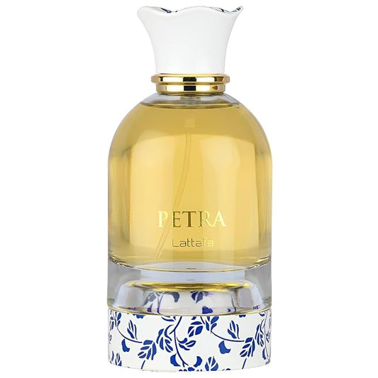 Lattafa Petra - Fruity, Gourmand, Floral, Musky - Eau de Parfum Long-Lasting Fragrance for Unisex, 3.4 Ounce / 100 ml