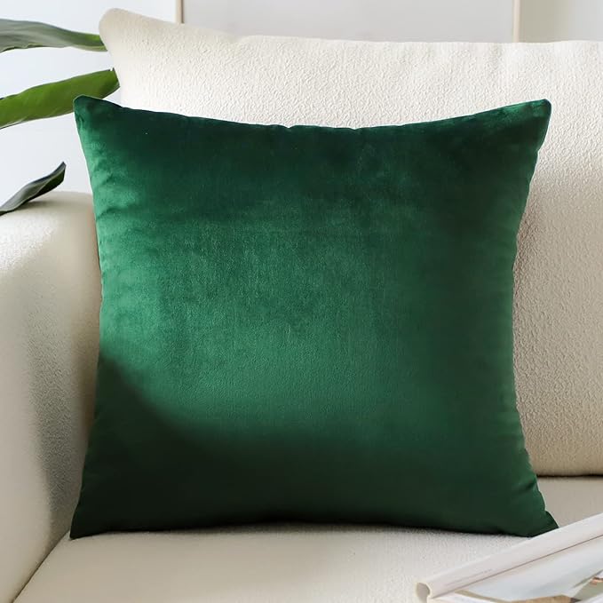 Artscope Luxury Velvet Pillow Covers Super Soft Decorative Square Throw Pillow Covers Case Cushion Covers for Sofa Couch Bedroom Car Decor 20x20 Inch Army Green