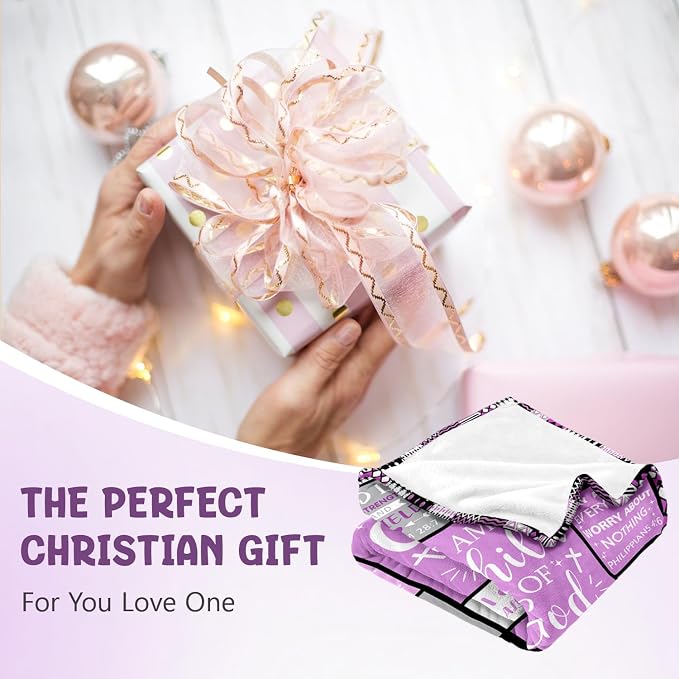 Christian Gifts for Women, Baptism Gifts for Girl, Christian Blanket | Religious Catholic & Communion Confirmation Gift for Teen Girls Daughter Granddaughter, I Am a Child of God Blanket 50"x60"
