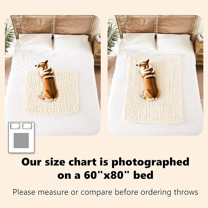 L'AGRATY Chunky Knit Throw Blanket for Couch, 30'' x 40'' Knit Throw, Brown | Handmade Chenille Crochet Blanket for Sofa Bed, Thick Cable Knitted Blankets for Room Home Decor, Birthday Gift for Women Mom