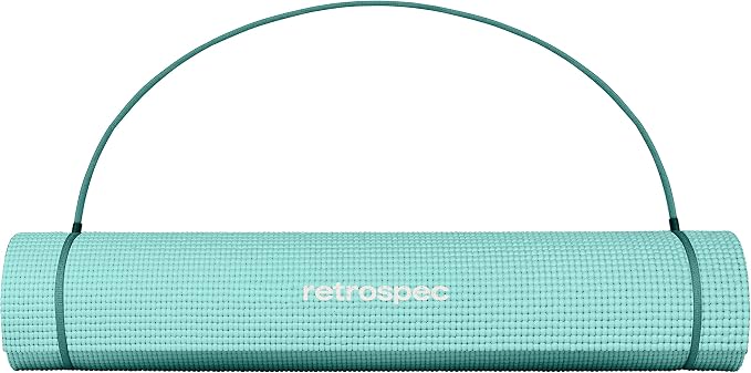Retrospec Pismo Yoga Mat w/Nylon Strap for Men & Women - Non Slip Exercise Mat for Yoga, Pilates, Stretching, Floor & Fitness Workouts, .5mm Thick, Easy to Clean