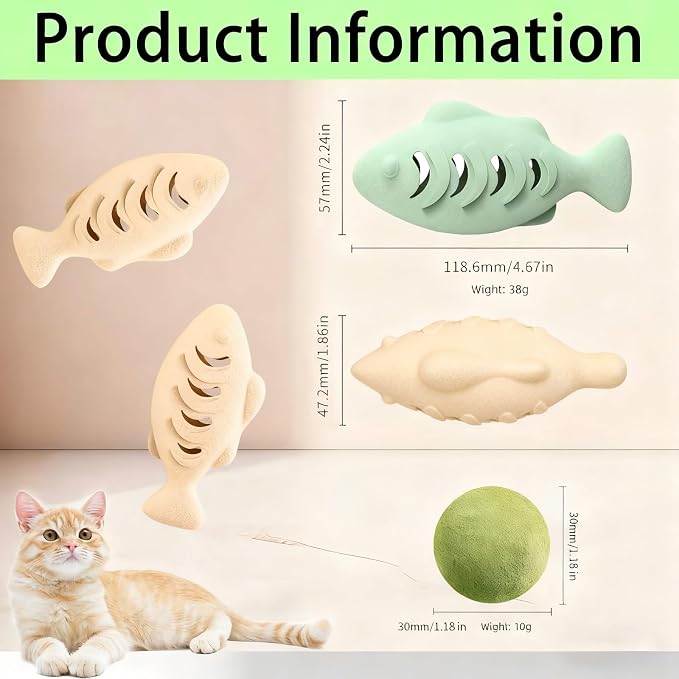 Interactive Cat Toys 2 Pack - Silicone Treat Dispenser with Catnip Ball, Food Puzzle Chew Toys for Indoor Cats