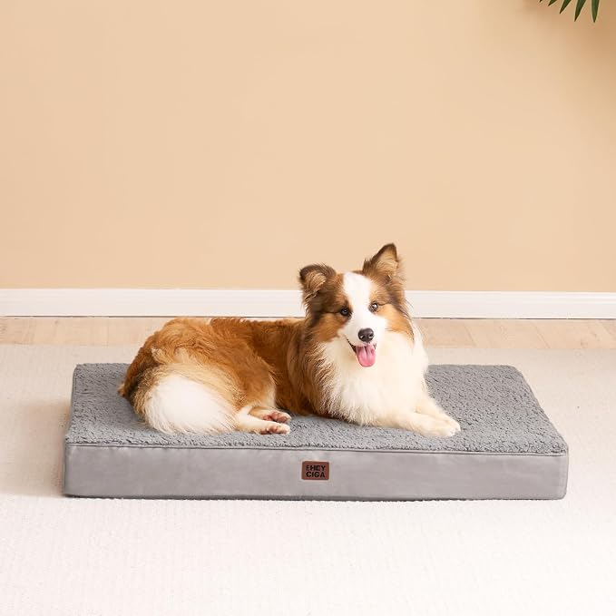 EHEYCIGA Orthopedic Dog Bed Extra Large with Removable Washable Cover, 47IN | Egg Crate Foam Support, Durable Oxford fabric, Non-Slip Bottom, Machine Washable, Soft Waterproof Plush Pet Bed Mat For Crate