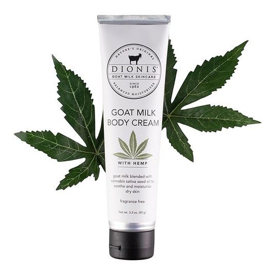 Dionis Goat Milk Hand & Body Cream Unscented Hemp 3.3oz (Pack of 1)