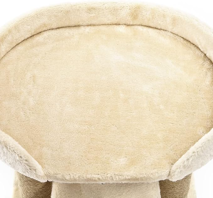 Amazon Basics Multi-Platform Cat Tree with Scratching Post for Indoor Cats up to 25lbs, 18 x 14 x 22 Inches, Beige