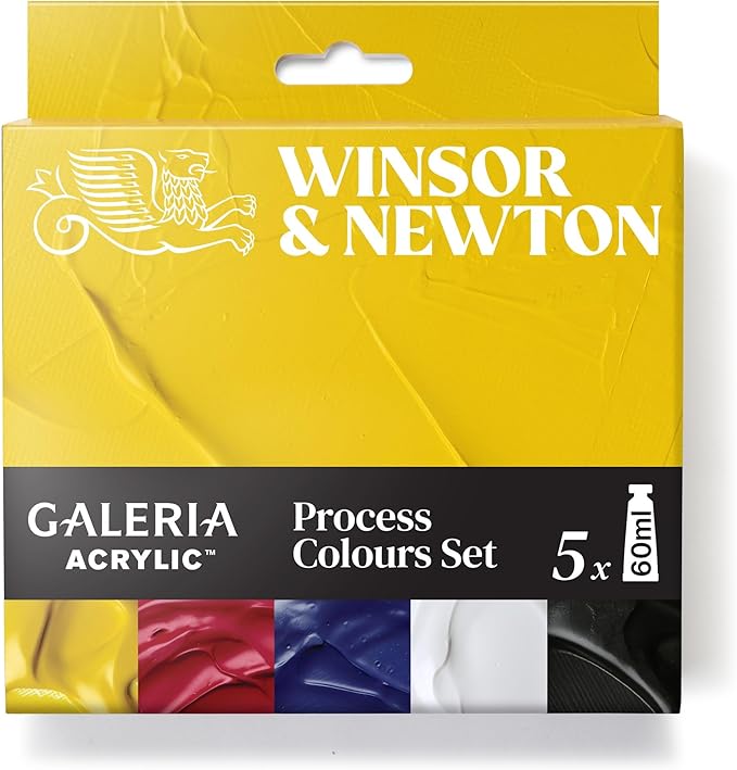 Winsor & Newton Galeria Acrylic Paint Set, 5 x 60ml (2-oz) Tubes, Process