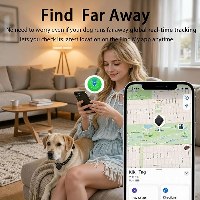 Bluetooth Tracker Tags 2 Pack [MFi Certified] for Apple Find My (iOS Only) | Smart Item Finders Air Global Tracking Tags Replaceable Battery Key Track for Bags Kids Luggage Dogs Backpack Pets Waterproof
