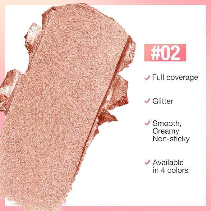 Boobeen Glitter Lipstick for Women Metallic Lip Stick Sparkling Shine Lip Makeup, Bold Smooth Lip Color High Pigment Long Lasting, Creamy Lipstick Full Coverage