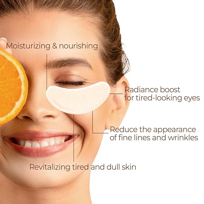 Look At Me Vitamin C Bright Eyes Hydrogel Eye Patches – Dark Circles & Puffiness Relief, Citrus Firming Eye Masks for Men & Women, 5 Pairs – Made in Korea
