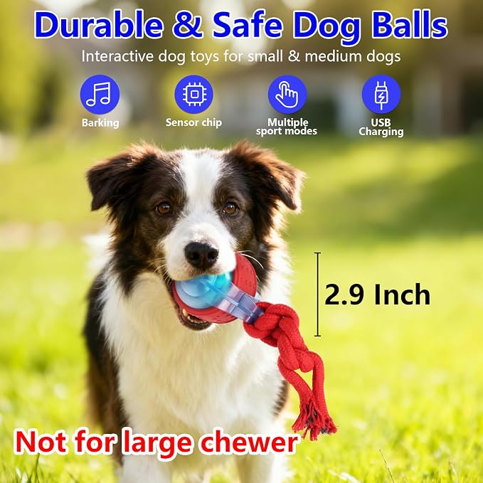 Oxawo Interactive Dog Toys Pet Busy Balls Moving Wiggles Ball | Motion Activated Rolling Ball, Rechargeable Dog Toy with 3 Modes, Keep Dogs Busy for Medium & Small Puppies