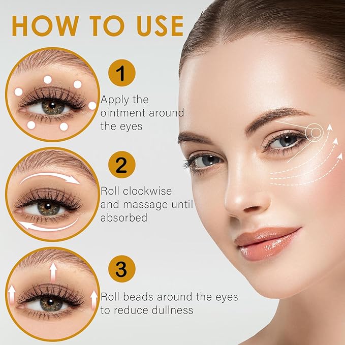 Roller Ball Castor Oil Applicator, Castor Oil Frankincense Rollerball, Rollerball Castor Oil for Eyes, Dark Circles, Puffiness, and Fine Lines