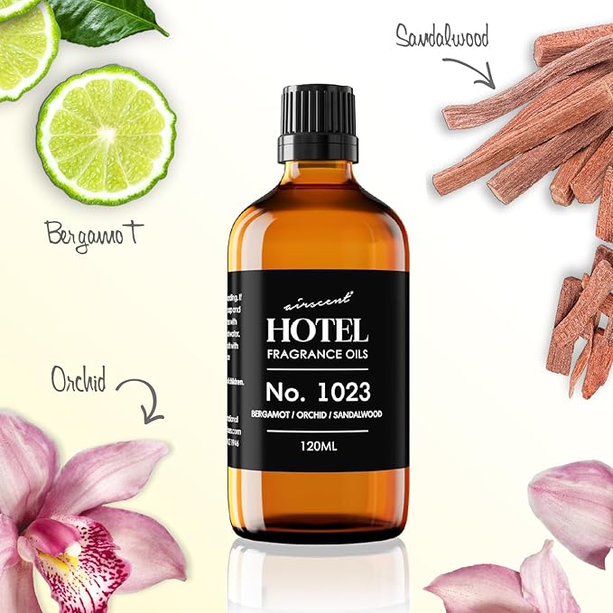 AirScent Hotel Diffuser Oil No. 1023 - Baccarat Hotel Inspired - 30 mL | Bergamot Orchid Sandalwood - Love Affair Fragrance Oil for Ultrasonic and Waterless Diffusers and Crafting - 1 fl oz Bottle