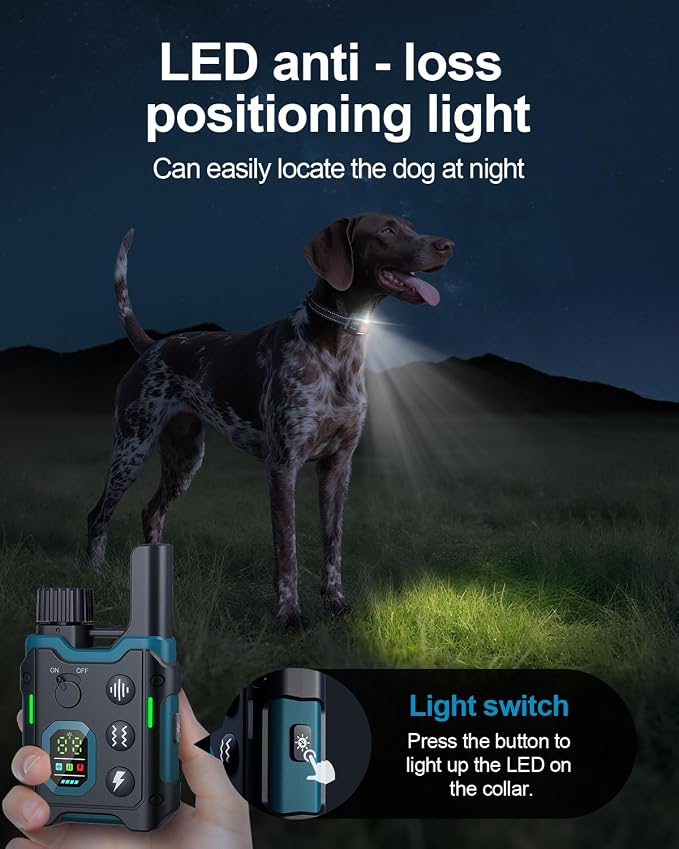 Dog Shock Collar - 3300FT Dog Training Collar with Remote Innovative IPX7 Waterproof with 3 Training Modes, Rechargeable E-Collar for All Breeds (Blue)