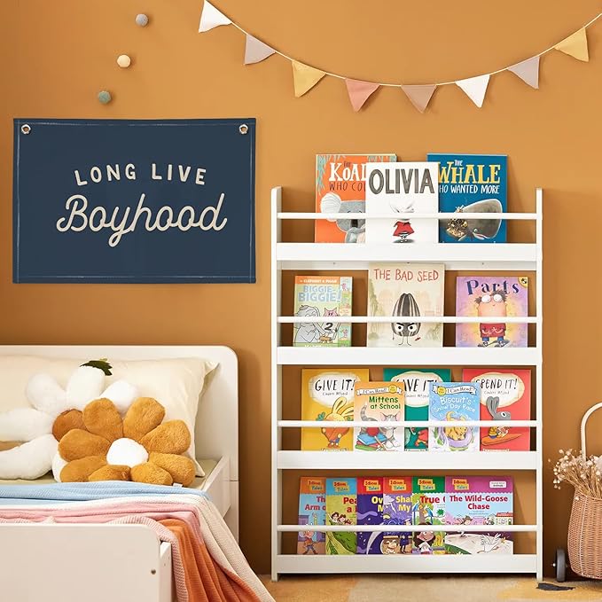 Navy Blue Decor Long Live Boyhood Banner Boy Room Decor, Banner Flag Nursery Playroom Wall Decor for Boys Bedroom Living Room Dorm Toddler Decorations Teen Boy Kid Banner Wall Hanging Linen Flag 30x20