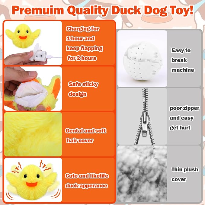 Mity rain Interactive Dog Toys Duck