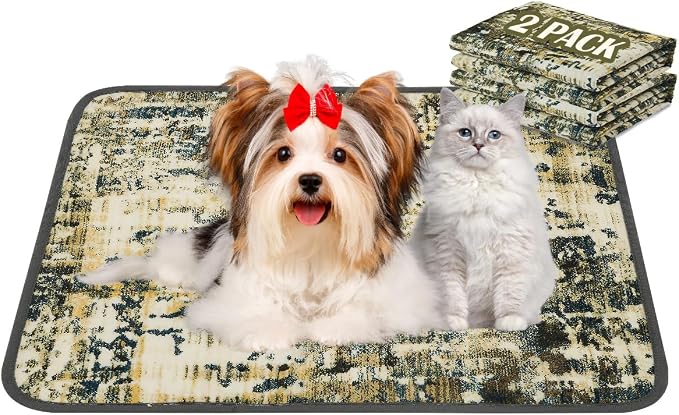 Washable Pee Pads for Dogs, Reusable Puppy Pads 18"x 24" 2 Pack | Leak-Proof, Super Absorbent Potty Training Pads With Non-Slip Backing For Crates, Floor, Playpen, Whelping & Furniture