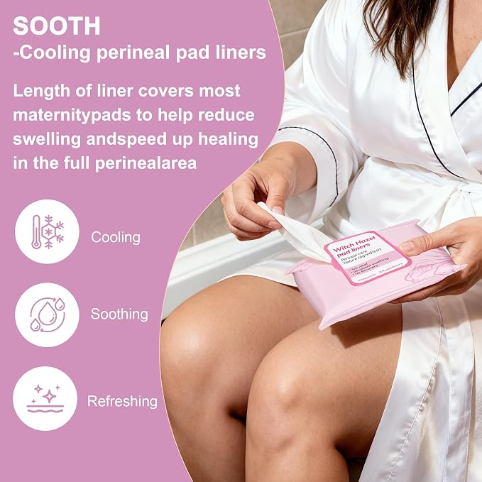 6 Pcs Labor & Postpartum Essentials Recovery Kit , Includes Labor Comb,Clary Sage Oil,Peri Bottle,24 Pad Liners, Perineal Soothing Foam,Socks,Hospital Bag Must Haves for New Mom