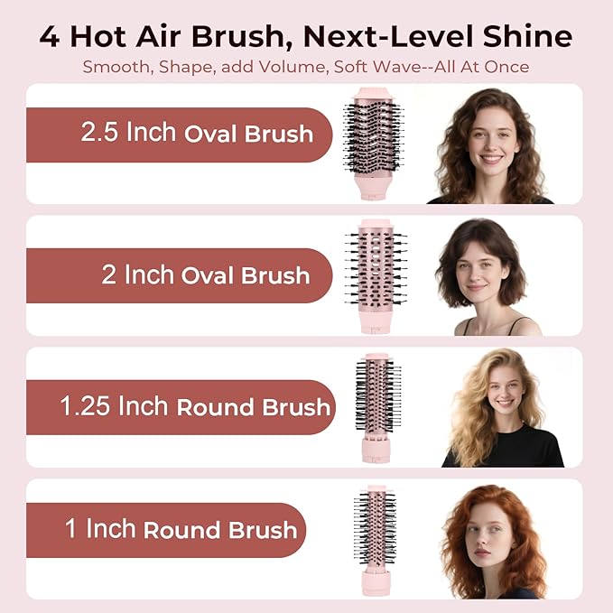 9-in-1 Multi Hair Styler | Air Styling & Drying System | Powerful Blow Dryer Brush | No Heat Damage | L/R Automatic Wrap Curlers, Oval Bursh, Round Brush, Flat Nozzle & Storage Pouch