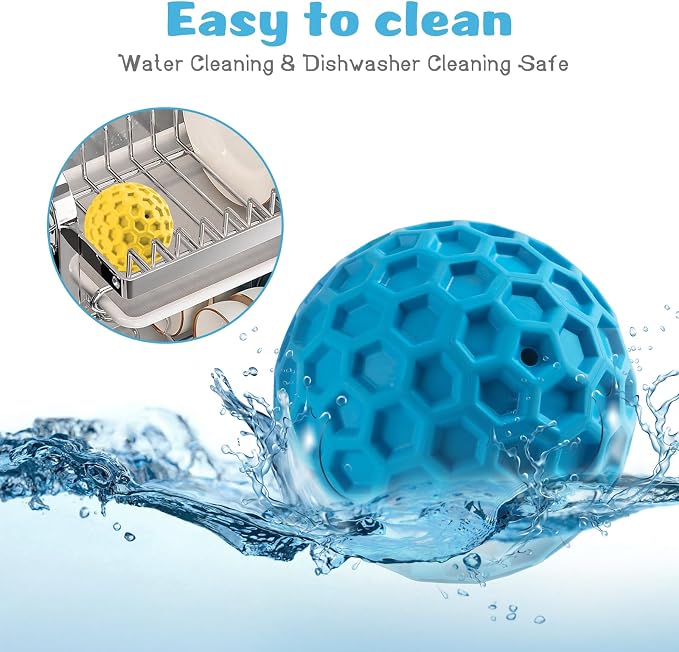 HIPPIH Indestructible Squeaky Dog Toys, Interactive Dog Balls 2 Pack