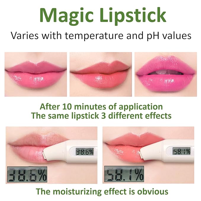 3PCS Jelly Lipstick,Moisturizing Color Changing Lip Balm Lipstick,Waterproof Temperature Color Change Lip Gloss (C)