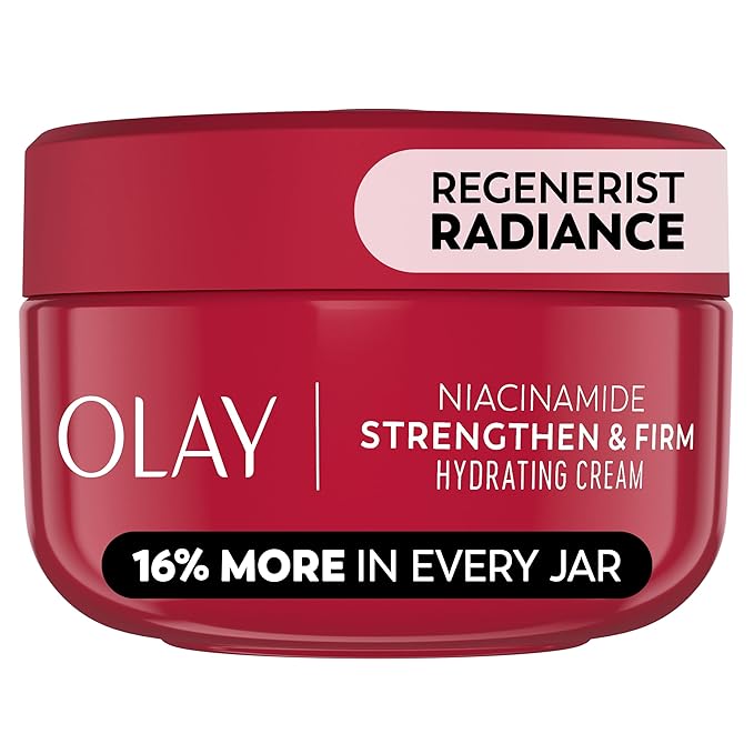 Olay Regenerist Niacinamide Face Moisturizer, Strong & Firm Cream for Women, Anti-Aging, Anti-Wrinkle, Firming Skin Care, Evens, Hydrates to Repair Barrier, Recyclable Eco Jar, Non-Greasy, 2 oz