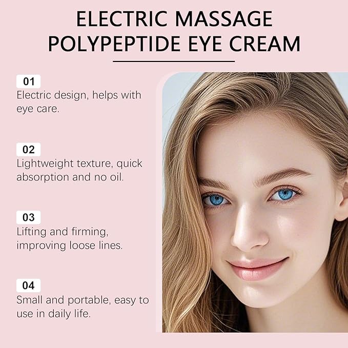 Electric Massage Eye Cream for Dark Circle, Firm and Smooth of Fine Lines, Multi-peptide Firming Eye Tightener, Anti-Aging Eye Cream for Puffiness and Bags Under Eyes Cream (2)
