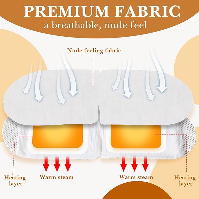 100 Pcs Self Heated Steam Eye Masks Disposable Self Heating Eye Mask Bulk Steam Mask Warm Compress Gifts for Home Office Travel Warm Sleep Supplies(Yellow)